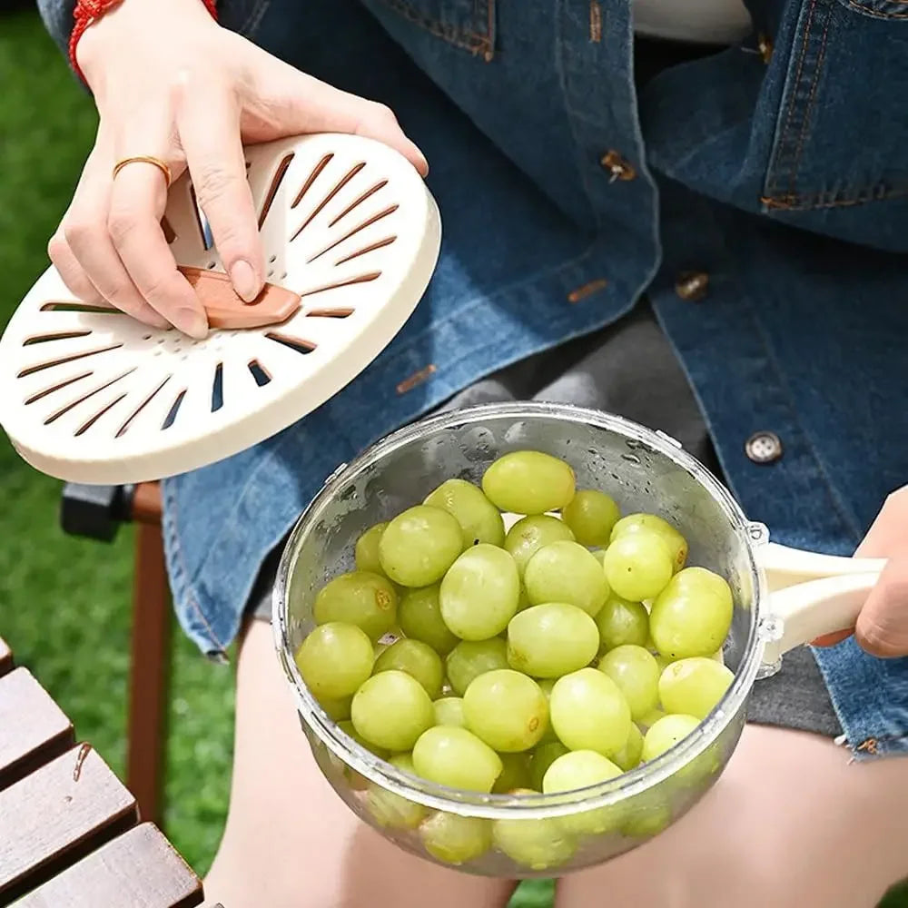Vegetable Fruit Cleaning And Drainage Basket Folding Water Filter Net Fresh Keeping Box Cleaning Basket Kitchen storage Gadg