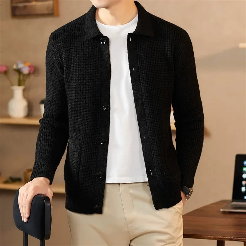 Cardigan Male Sweater Man Clothes Modern Slim Fit Lightweight Fabric Versatile Daily Wear Office Home Streetwear Chic Look New