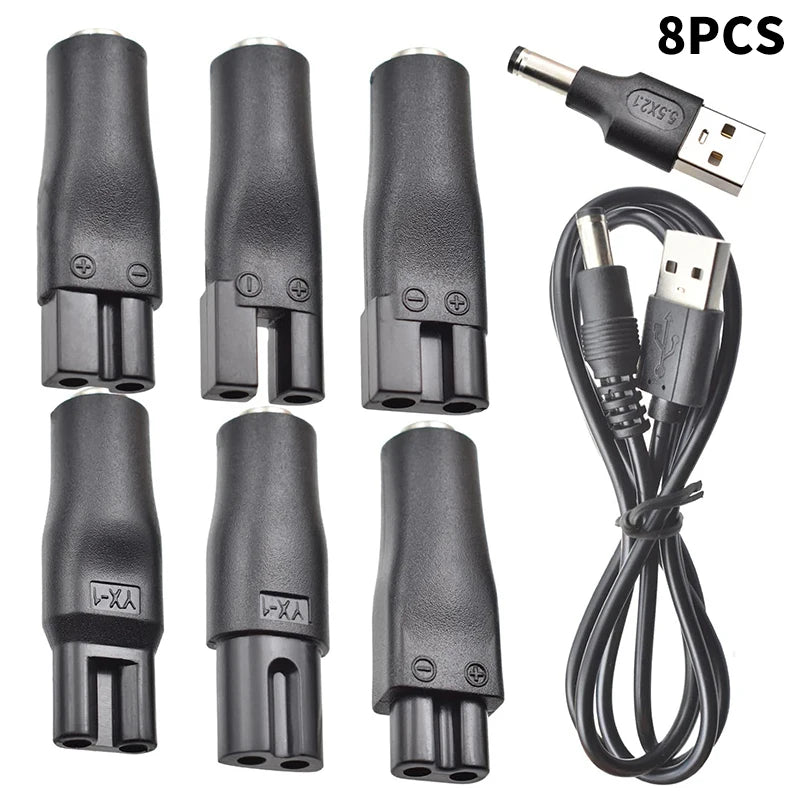 6/7/8PCS Power Cord 5V Universal Replacement Charger USB Adapter for All Kinds Hair Clippers Beard Trimmers Shavers Desk Lamps
