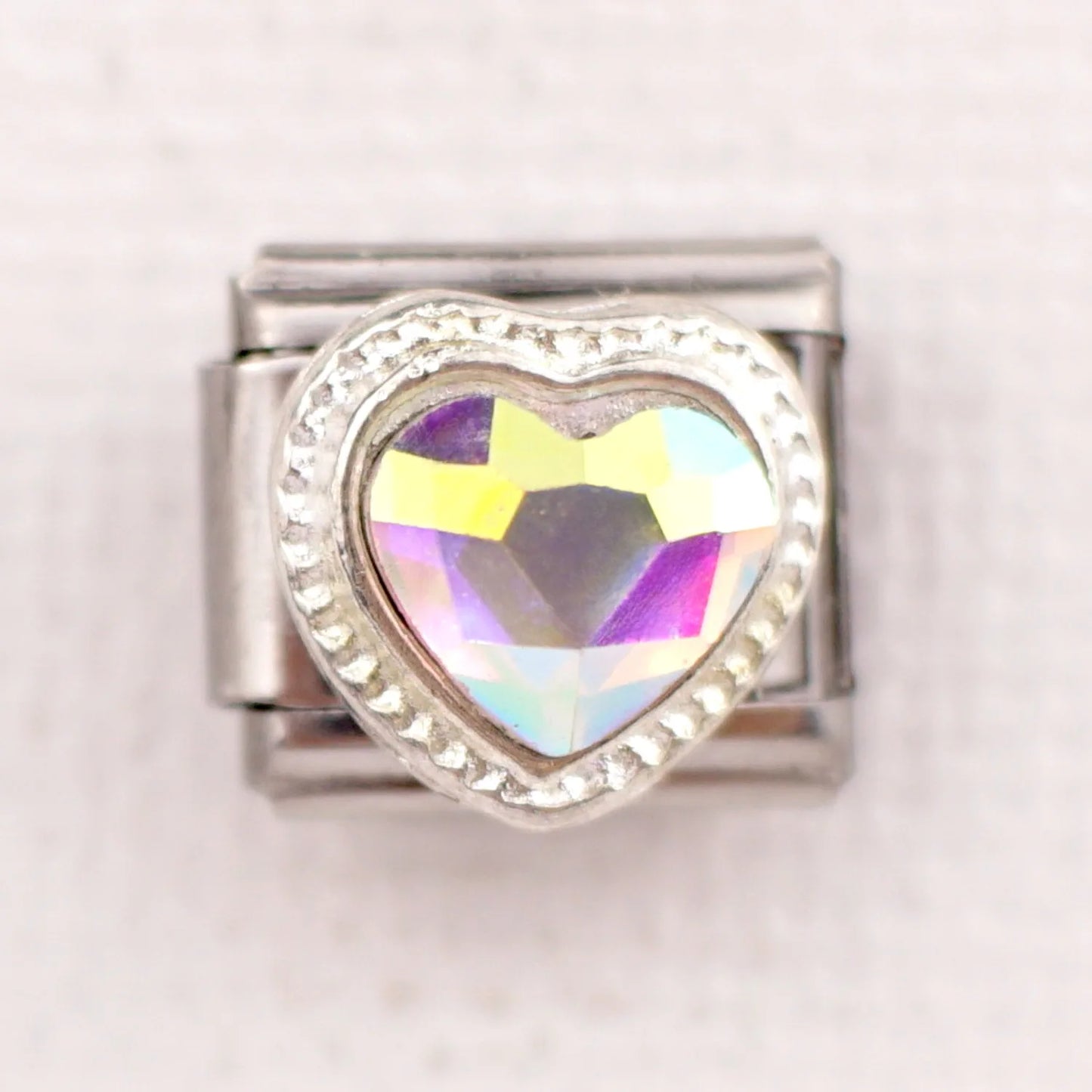 New Fashion Colorful Love Gemstone Style Italian Charm Fit 9mm Link Stainless Steel Bracelet Module DIY Women Men Jewelry Making