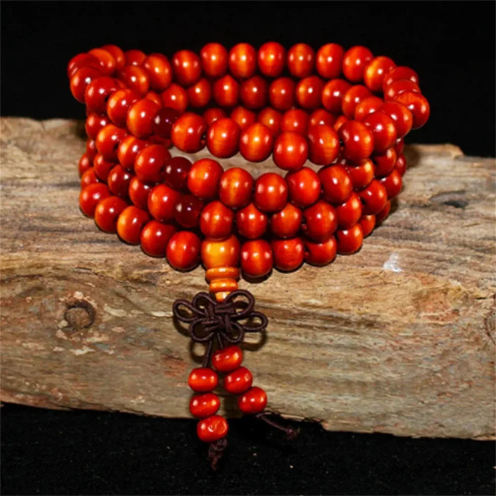 Natural Sandalwood Bracelet Men Buddhist Buddha Meditation Bead Bracelet For Women Prayer 108 Beads Rosary Hanging Decoration