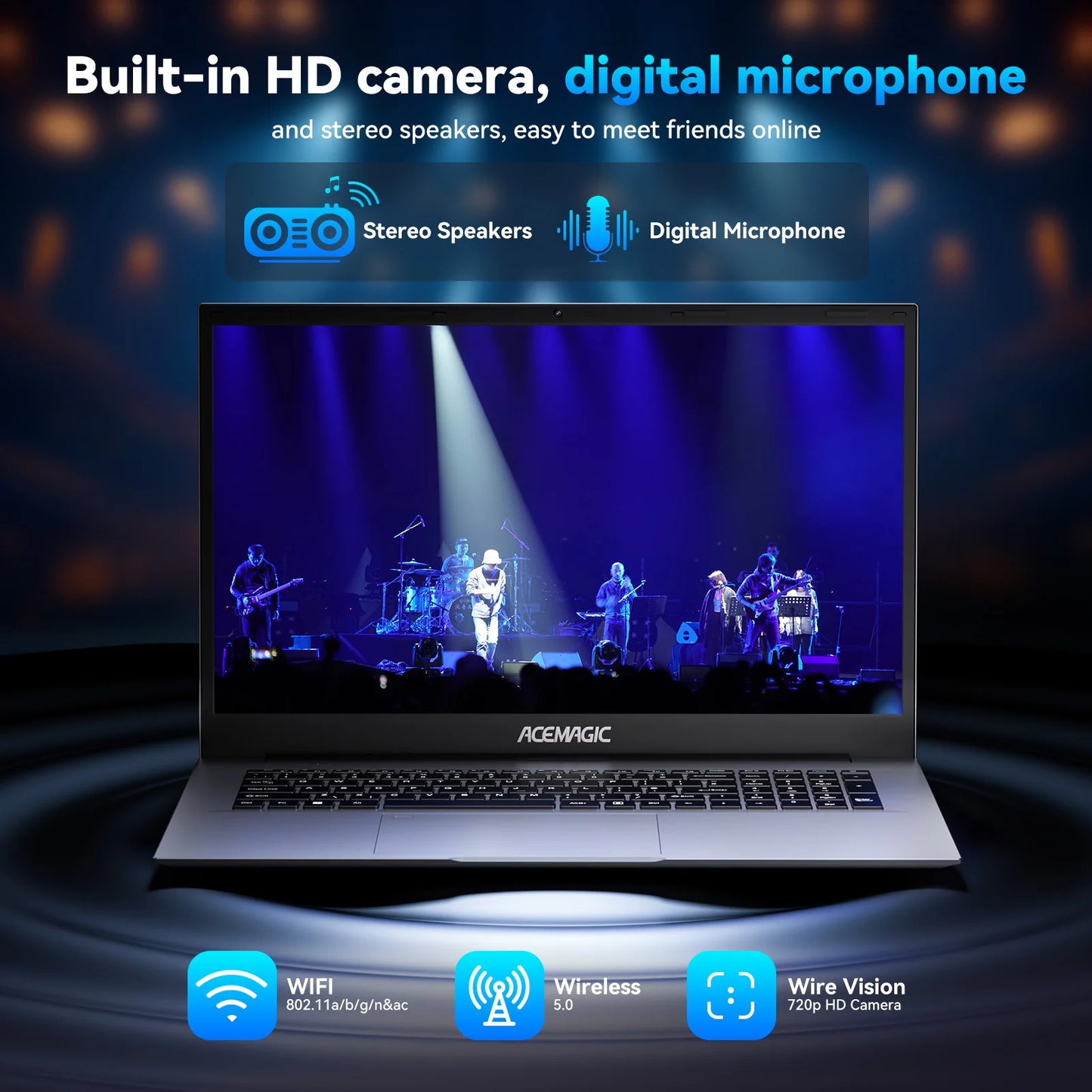 ACEMAGIC 18.5"Laptop Computer Windows 11 PRO 8000 mAh Battery Intel N150 Quad-Core Processor 16GB DDR4 RAM 512GB SSD Wifi5