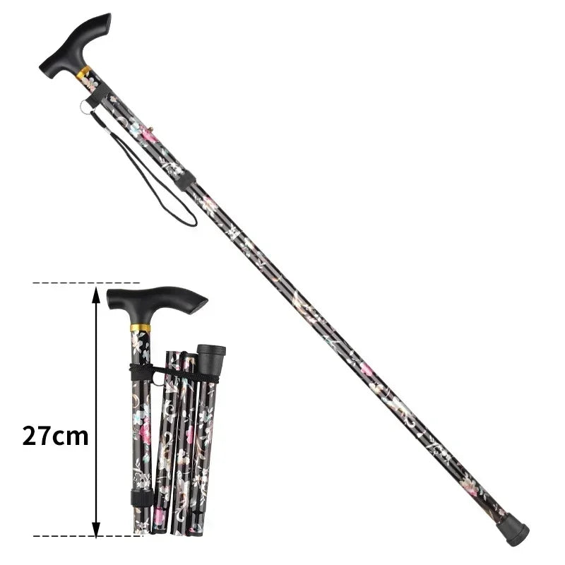 Outdoor Walking Sticks Hiking Camping Mountaineering Poles Telescopic Baton Trekking Poles Folding Cane Crutches Pole Unisex
