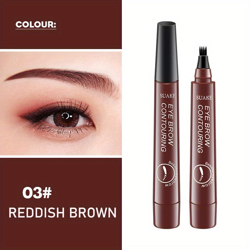 1pc Waterproof Eyebrow Pen - Microblading Eyebrow Pencil with a Micro-Fork Tip Applicator - Creates Natural Looking Brows Makeup Effortlessly