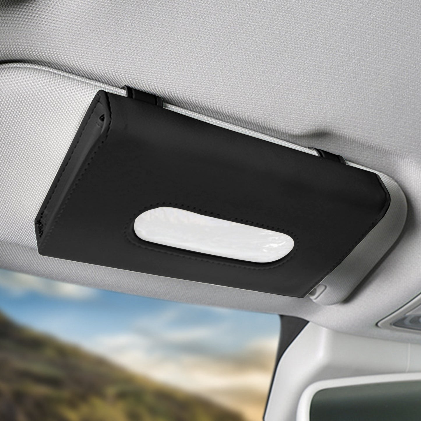 [Fashion Car Sunshade] Car Mounted Fashion Sunshade Paper Towel Box | Automobile Pull-out Carton