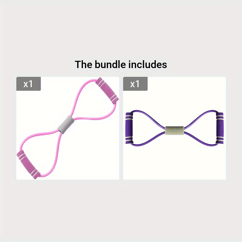 8-Shaped TPE Tension Belt with Handles - Elastic Yoga Resistance Band for Chest Expansion, Arm & Leg Stretching, Workout, Yoga, Pilates - Stackable, Medium Tension, Perfect for Beginners