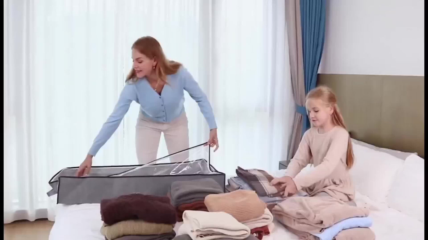 [Durable Storage Box] Durable Under-Bed Storage Box with Flip-Top Lid | Multi-Purpose Space-Saving Design, Dust-Resistant Contemporary Bedside Storage Solution, Bedroom Organizers And Storage, Home Organization, Sleek Design,