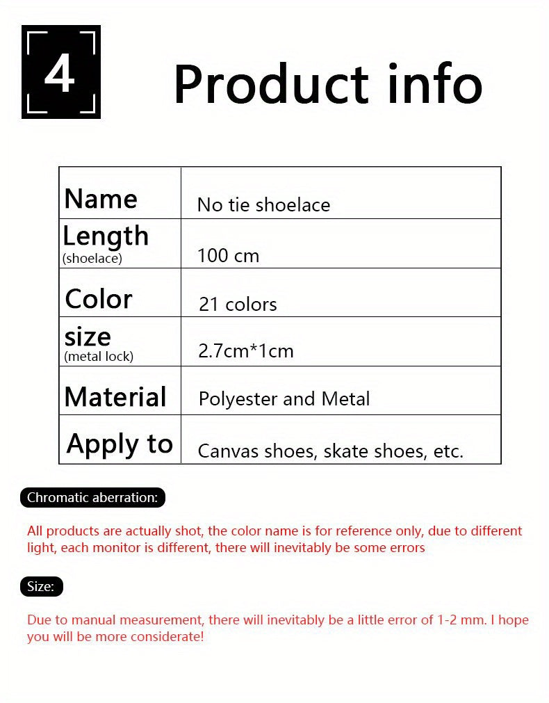 1Pair Women'S Polyester Laces Sneaker Accessories, White No Laces with Buckles