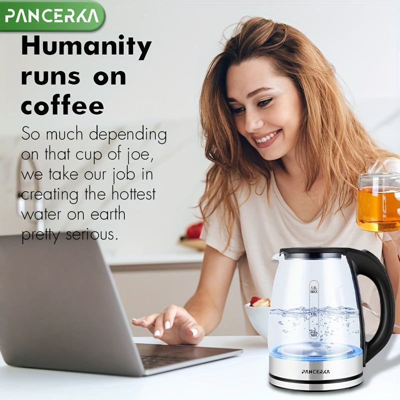 2L Rapid Boil Electric Kettle - Large Capacity, 1100W Fast Heating, Easy Cleaning, Boil-Dry Protection, Stainless Steel Filter, BPA Free, Auto Shut Off - Perfect Hot Water Boiler for Coffee and Tea Maker, Black