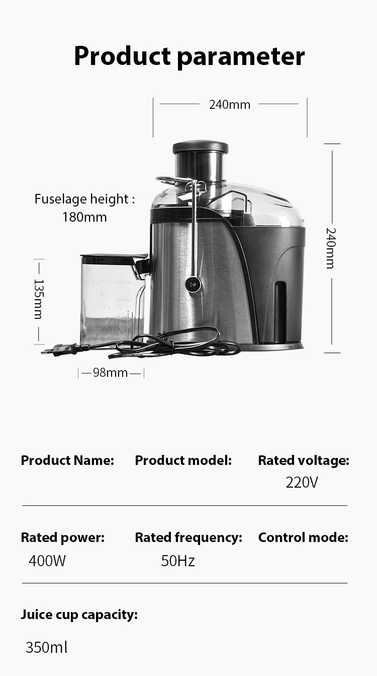 400W Juicer Machine,22000RPM Juicer with 3-inch Big Mouth for Whole Fruits and Veg,Juice Extractor with 2 Speeds,Easy to Clean