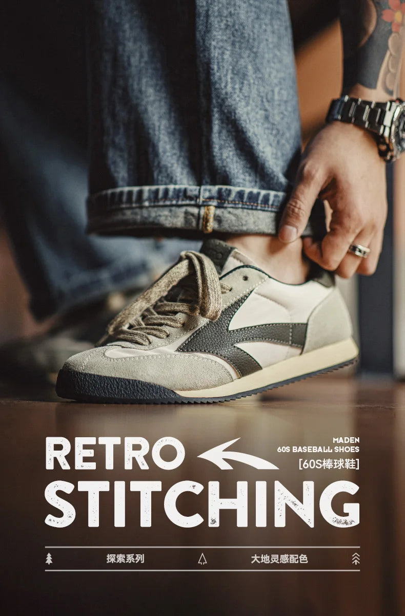 Maden Men's Shoes Discovery Series Retro Jogging Spring Casual Breathable Low-top Sneaker Thick-soled German Training Shoes