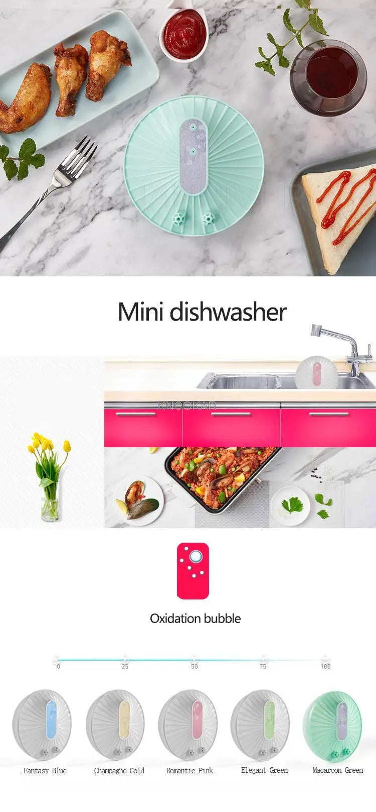 2000mAh Ultrasonic Dishwasher Mini Portable Tableware Cleaner Household Fruit and Vegetable Washing Machine High Pressure Clean