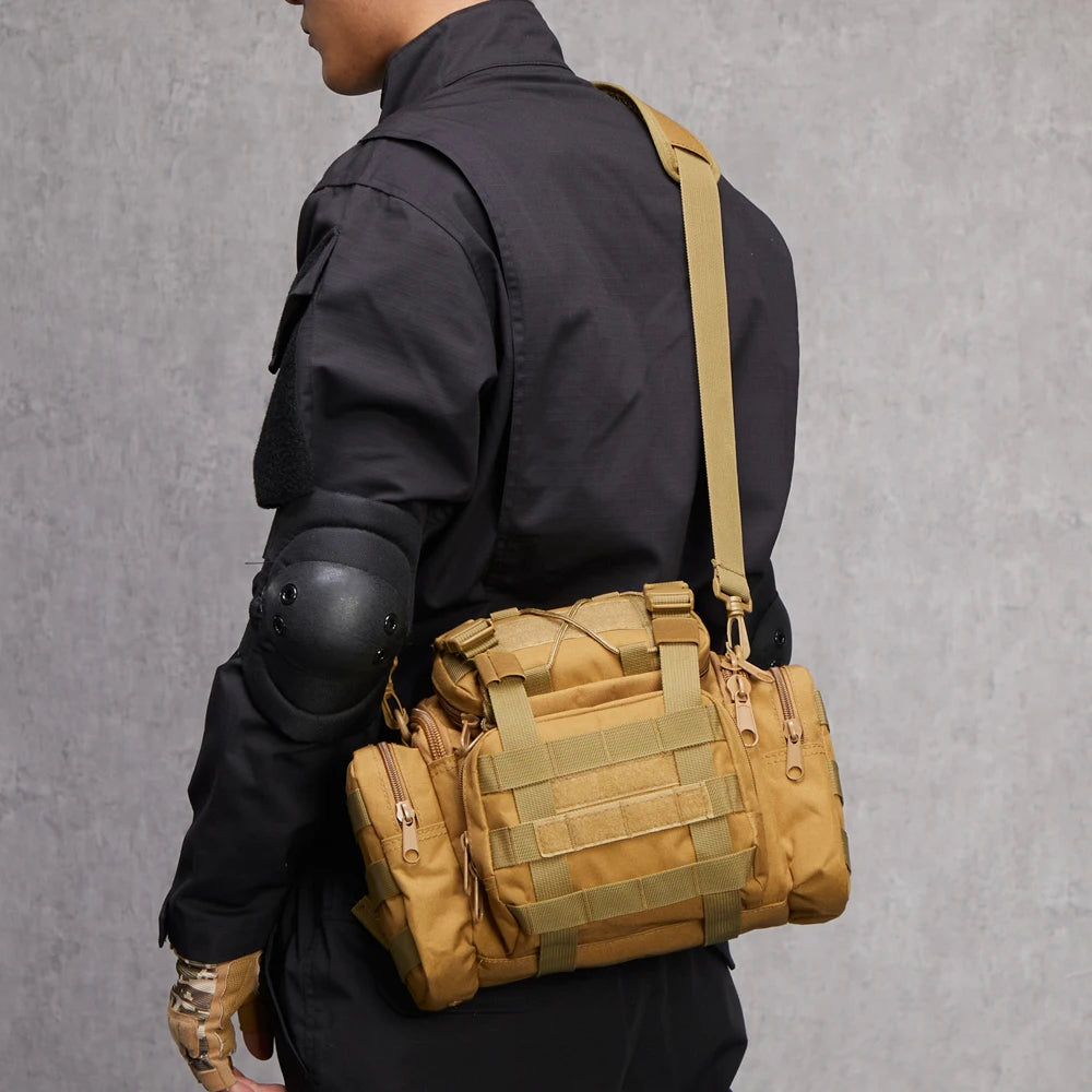 Outdoor Tactics Universal MOLLE Camo Fanny Pack Waterproof Hunting Fishing Bag Adjustable Cross-Body Luggage Camera Bag