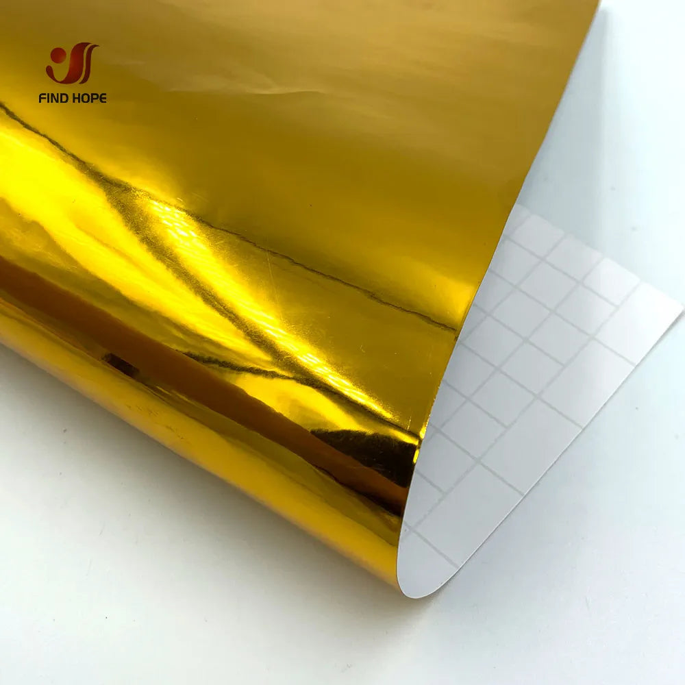 1pc 30*25cm/100cm Chrome Gold Adhesive Permanent Vinyl Decal Craft Sticker Car/Wall/Window Lettering Film Decor for cut Cemao