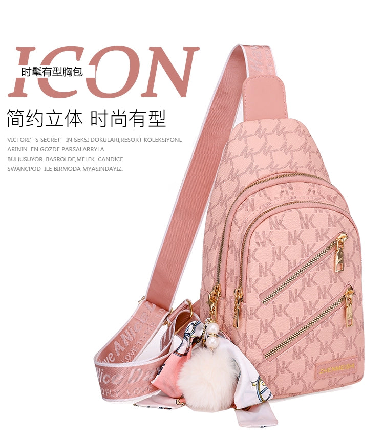 Casual Women's Soft Leather Shoulder Chest Bag