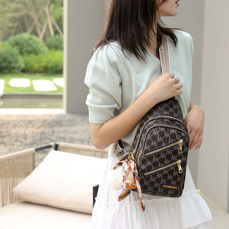 Casual Women's Soft Leather Shoulder Chest Bag