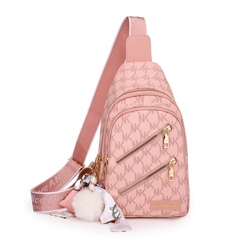 Casual Women's Soft Leather Shoulder Chest Bag