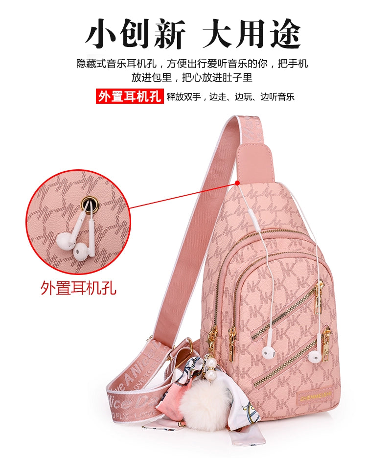 Casual Women's Soft Leather Shoulder Chest Bag