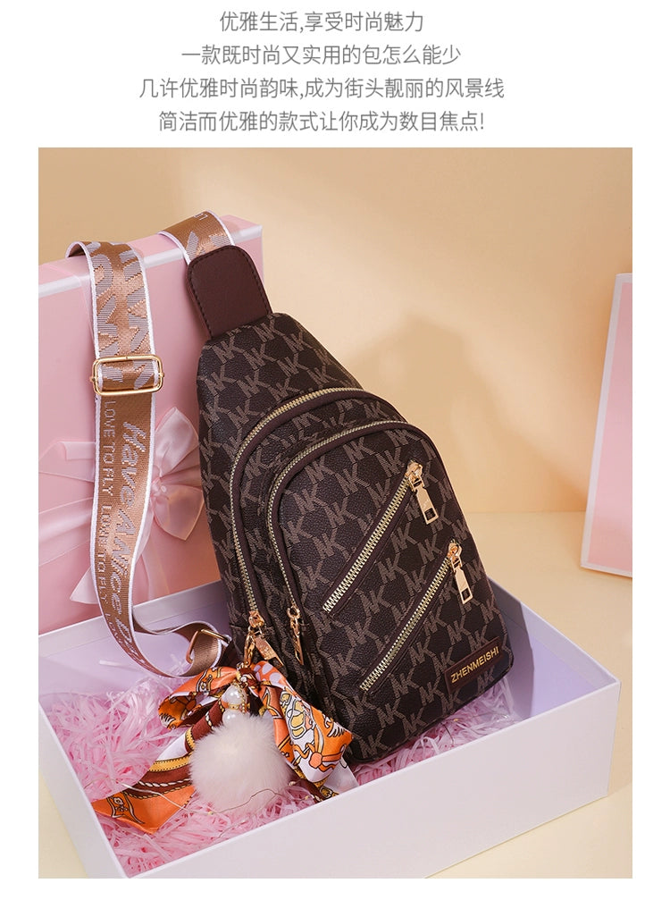 Casual Women's Soft Leather Shoulder Chest Bag