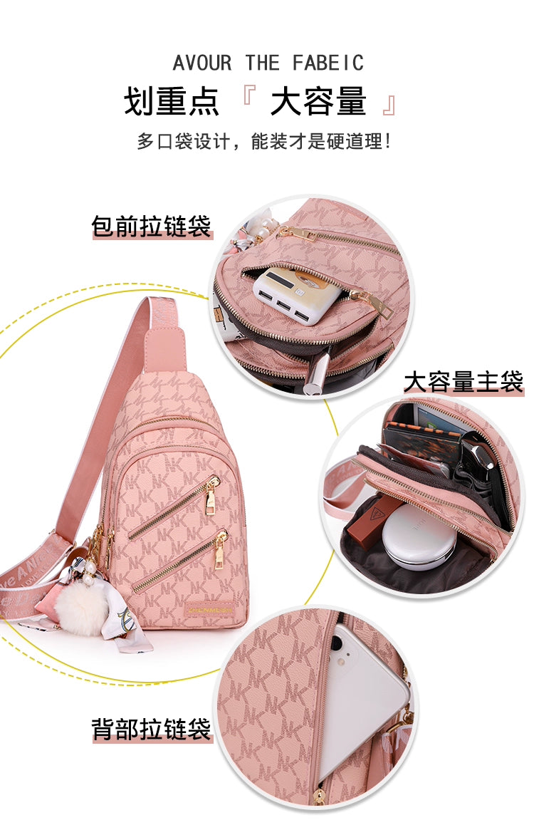 Casual Women's Soft Leather Shoulder Chest Bag