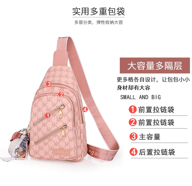 Casual Women's Soft Leather Shoulder Chest Bag