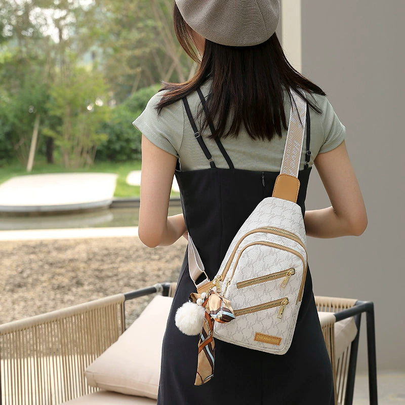 Casual Women's Soft Leather Shoulder Chest Bag