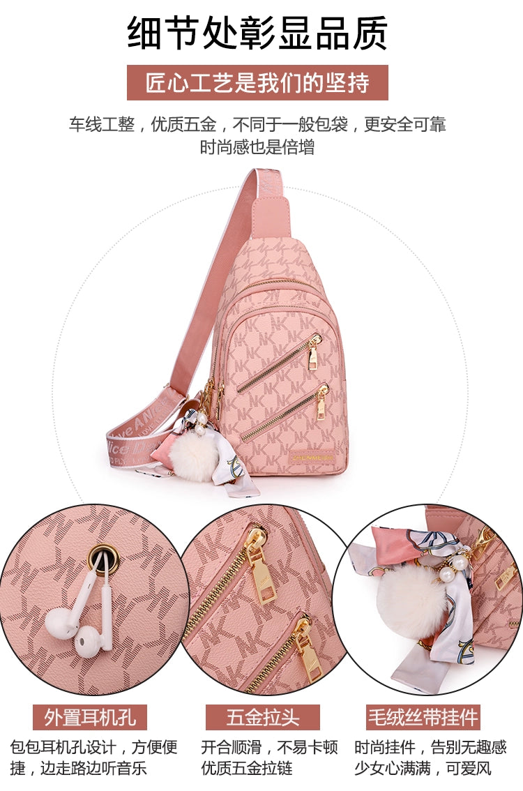 Casual Women's Soft Leather Shoulder Chest Bag