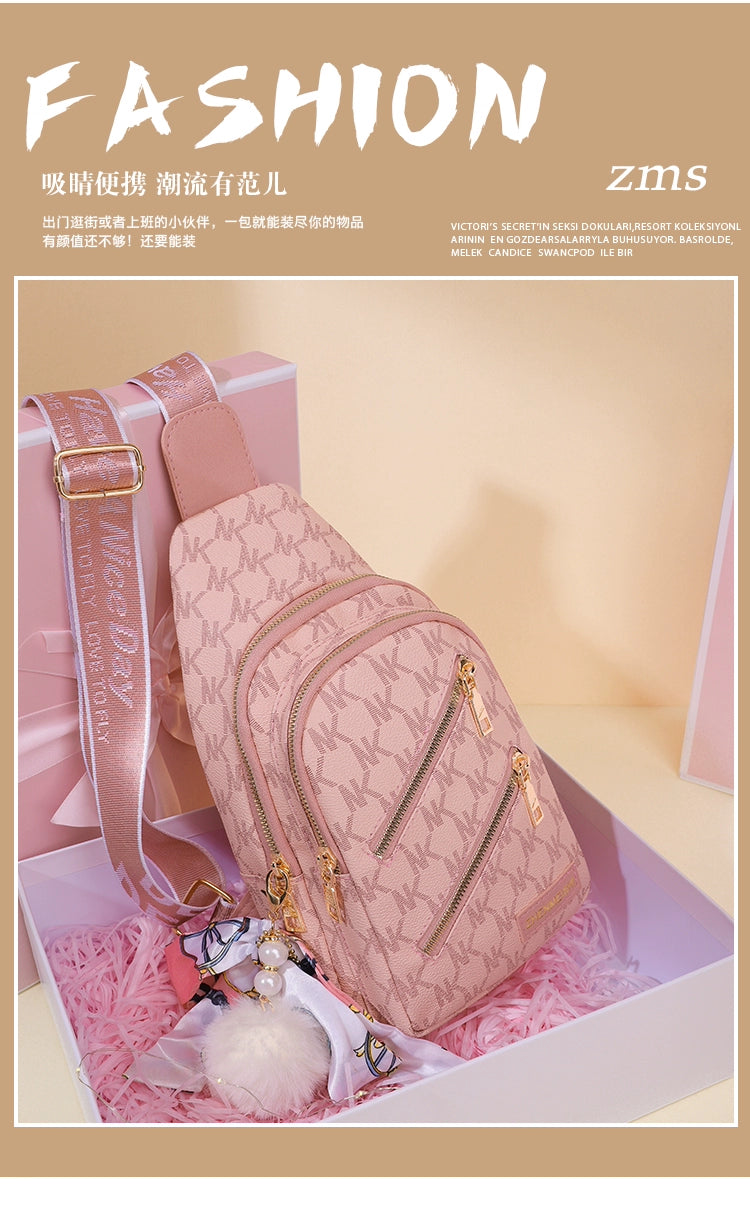 Casual Women's Soft Leather Shoulder Chest Bag