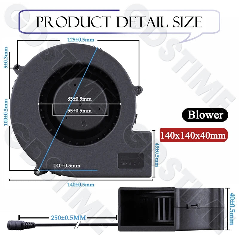 Gdstime CPU Cooler 12V 80MM Fan 120MM DIY Server High Speed Fan for Desktop Computer Case Cooling 220V Power Adjustable Speed