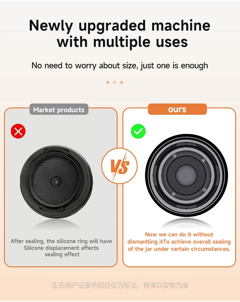 Electric Automatic Kitchen Mini Mason Jar Vacuum Sealer Kit - Pump Machine with Lids Food Preservation Jar Sealer Set