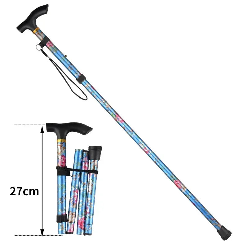 Outdoor Walking Sticks Hiking Camping Mountaineering Poles Telescopic Baton Trekking Poles Folding Cane Crutches Pole Unisex