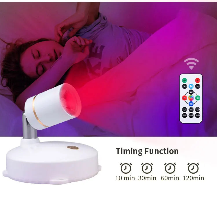Indoor Wireless Led Spotlight Battery Powered Lights Wireless Wall Decoration Accent Light Mini RGB Spotlight For Lighting Home