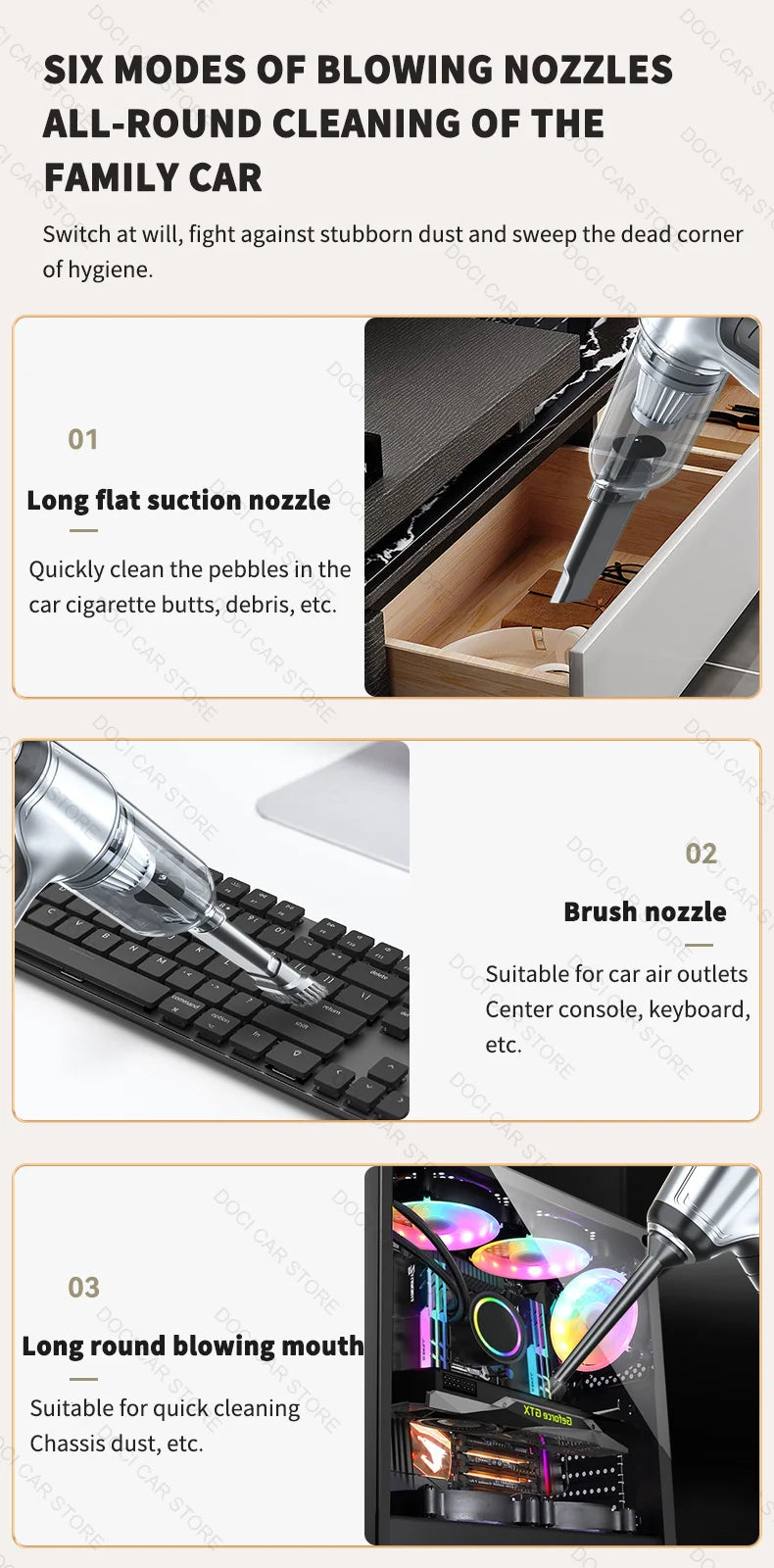 95000PA Home Appliance Car Vacuum Cleaner Wireless Handheld Car Vacuum Vacuuming And Blow 2 IN 1 Portable Strong Suction Cleaner