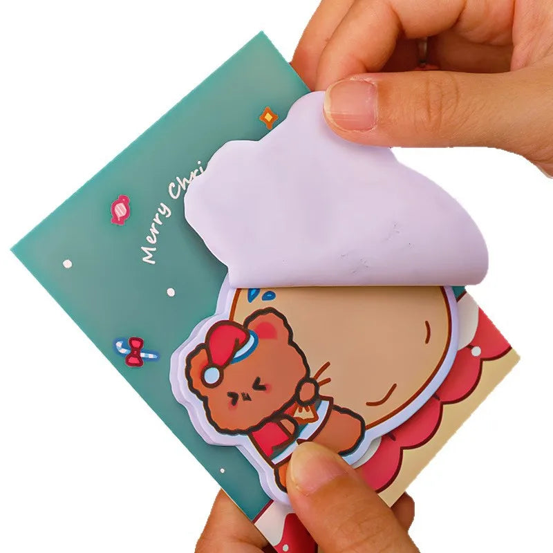 4Pcs/Lot Cute Christmas Sticky Notes Christmas Snowmen Bear Gifts Message Notes Decorations Stickers Kids School Office Supplies