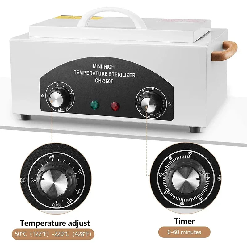 Electric High Temperature Disinfection Box Dry Heat Sterilizer For Manicure Dental Treatment Beauty Salon Nail Tools Equipment