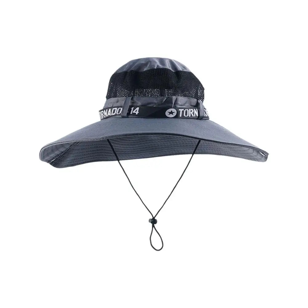 New Summer 15CM Large Brim Sun Hat Men Breathable Fishing Caps Sun UV Protection Mesh Fisherman Hat Hiking Outdoor Beach Cap