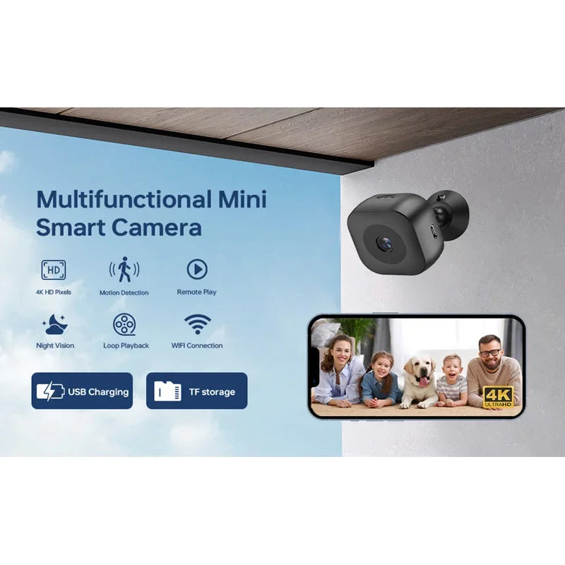 Xiaomi Mini 4K HD Camera WiFi Wireless Monitoring Security Protection Remote Monitor Camcorders Video Surveillance Smart Home