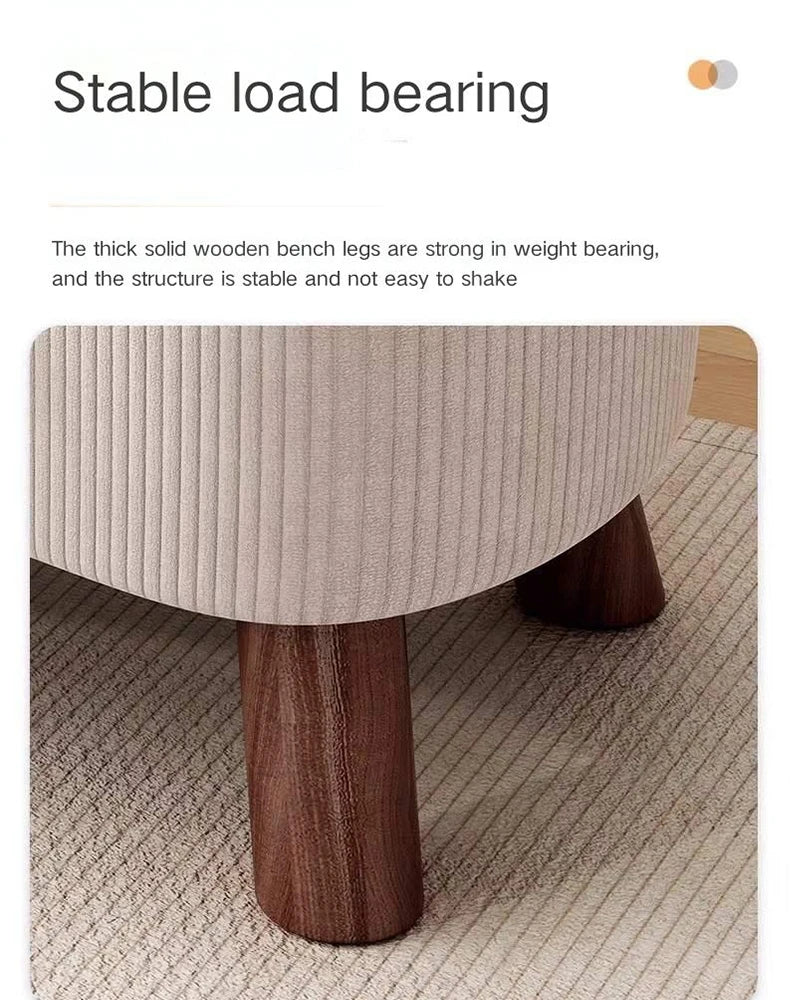 Household    Stool   Footstool   Wood Material   Living Room Furniture   Wooden Frame   Fabric