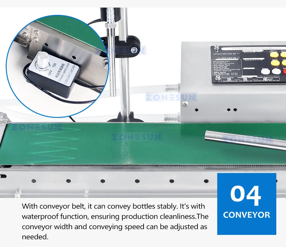 ZONESUN Automatic Single Head Liquid Filling Machine With Conveyor Perfume Oil Bottle Water filler ZS-DPYT1500 / ZS-DPYT3000