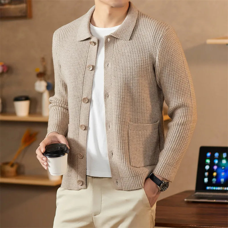 Cardigan Male Sweater Man Clothes Modern Slim Fit Lightweight Fabric Versatile Daily Wear Office Home Streetwear Chic Look New