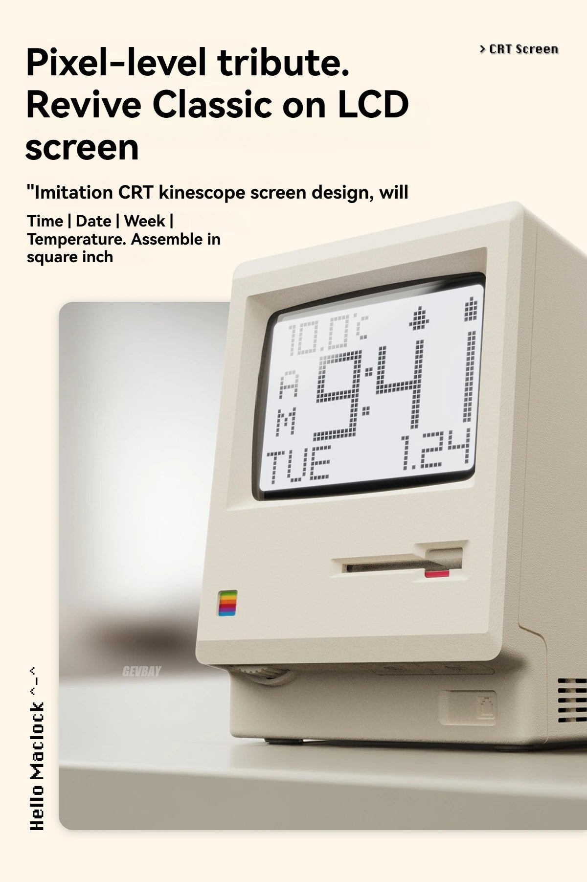 Maclock Retro Alarm Clock Creative Wake Up Artifact Students Desktop Decor Electronic Clock Computer Keyboard Accessories Gift