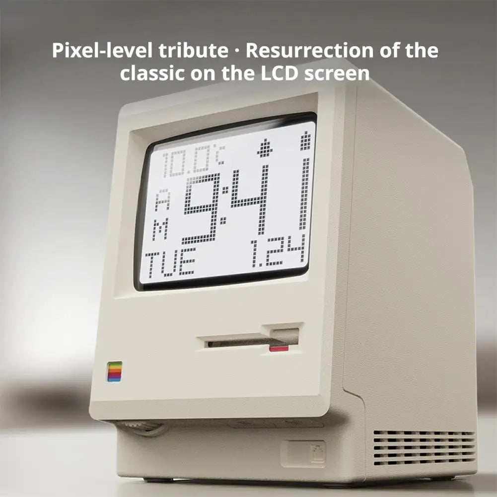 Maclock Retro Clock Creativity Alarm Clock Student Specific Wake Up Artifact Desktop Decor Computer Keyboard Accessories Gift