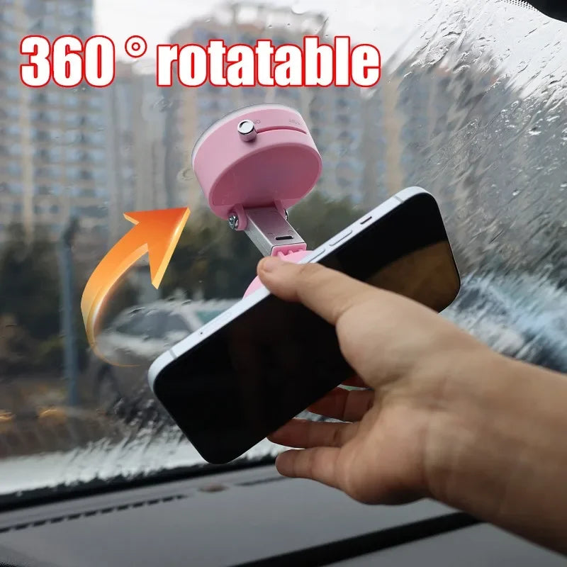 Vacuum Adsorption Magnetic Suction Cup Phone Mount Double Sided Hands-Free Magnetic Cell Phone Holder For Car/Gym/Mirror/Smoot