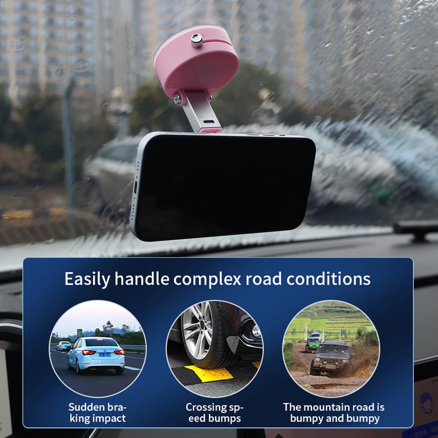 Vacuum Adsorption Magnetic Suction Cup Phone Mount Double Sided Hands-Free Magnetic Cell Phone Holder For Car/Gym/Mirror/Smoot