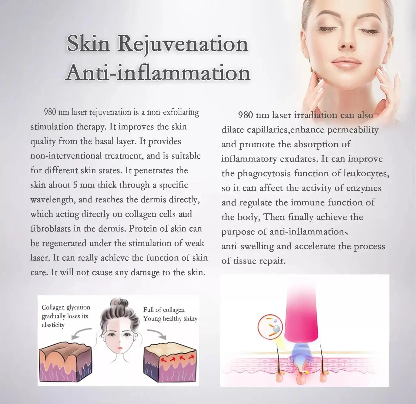 BEST 5 in 1 980nm Diode Laser Vascular Removal Machine Remove Spider Veins 980 Diode Laser Blood Vessels Removal Nail Fungus