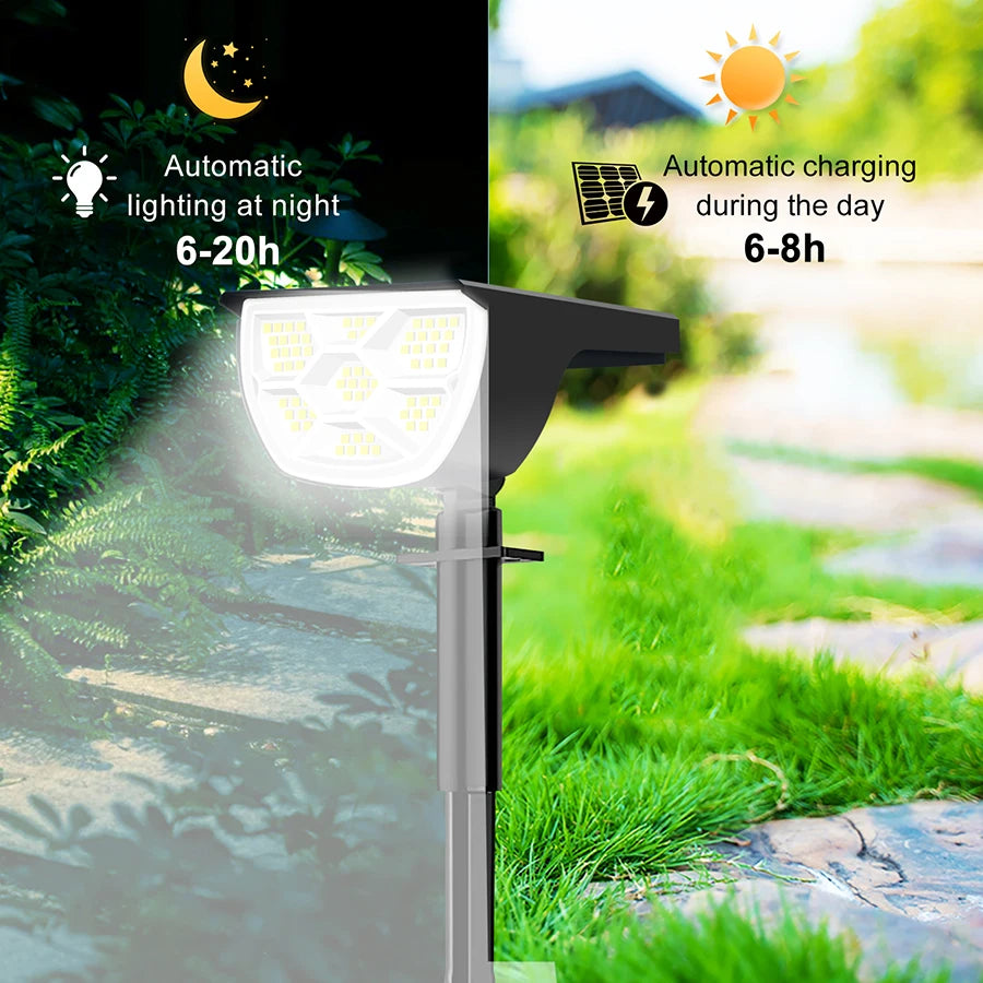 72/68 LED Solar Landscape Lights Outdoor IP65 Waterproof Solar Light with 3 Modes Solar Garden Spotlight for Yard Lawn Walkway