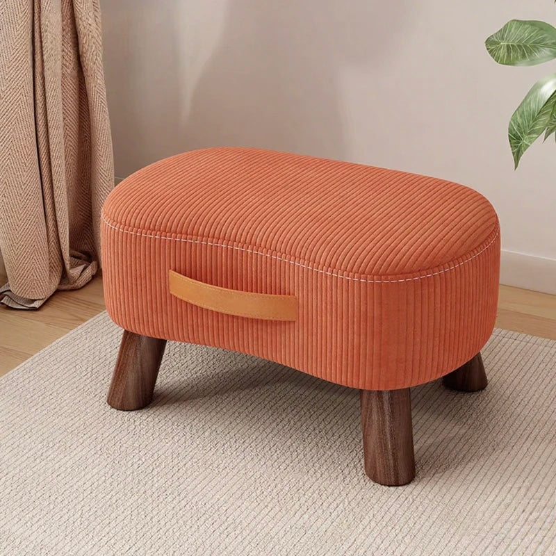 Household    Stool   Footstool   Wood Material   Living Room Furniture   Wooden Frame   Fabric
