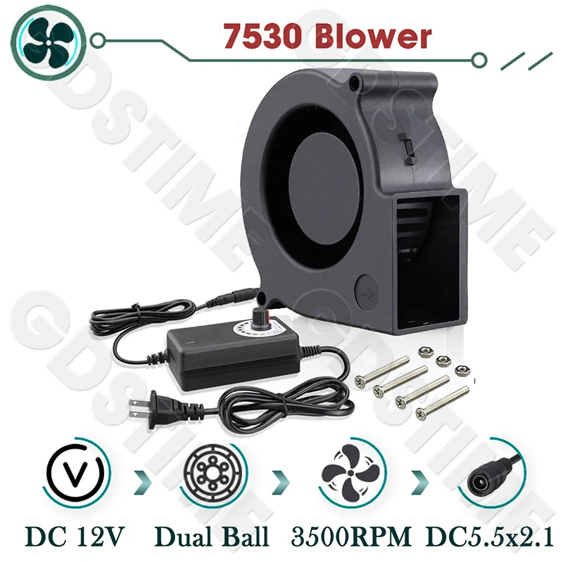 Gdstime CPU Cooler 12V 80MM Fan 120MM DIY Server High Speed Fan for Desktop Computer Case Cooling 220V Power Adjustable Speed