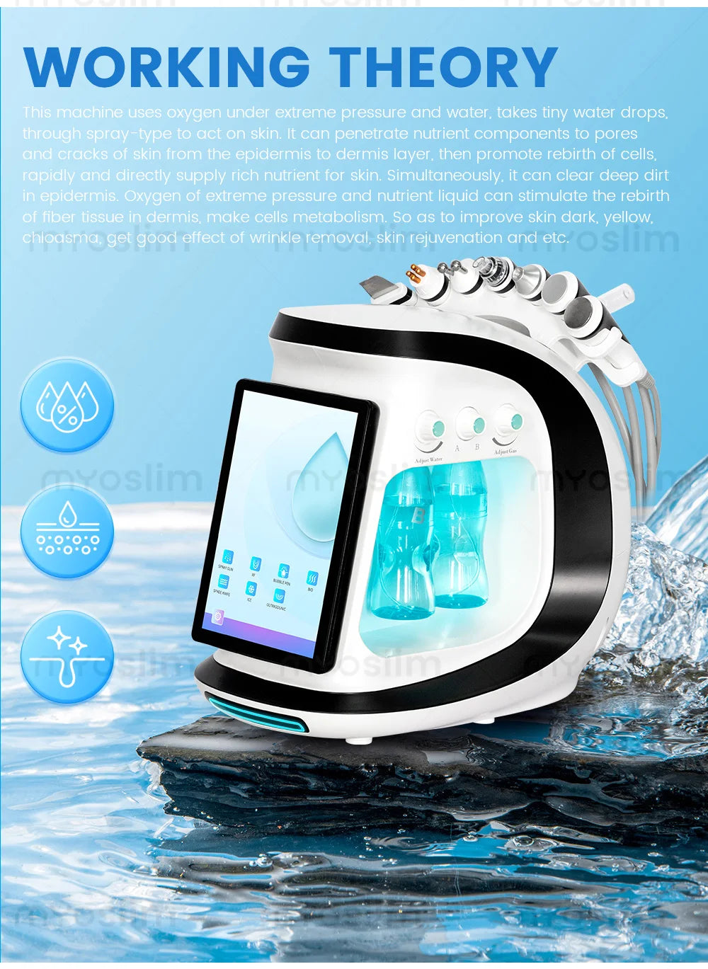 New Arrival 7 in 1 Hydro Dermabrasion Hydra Machine for Facial Aqua Peel Microdermabrasion Machine Skin Rejuvenation