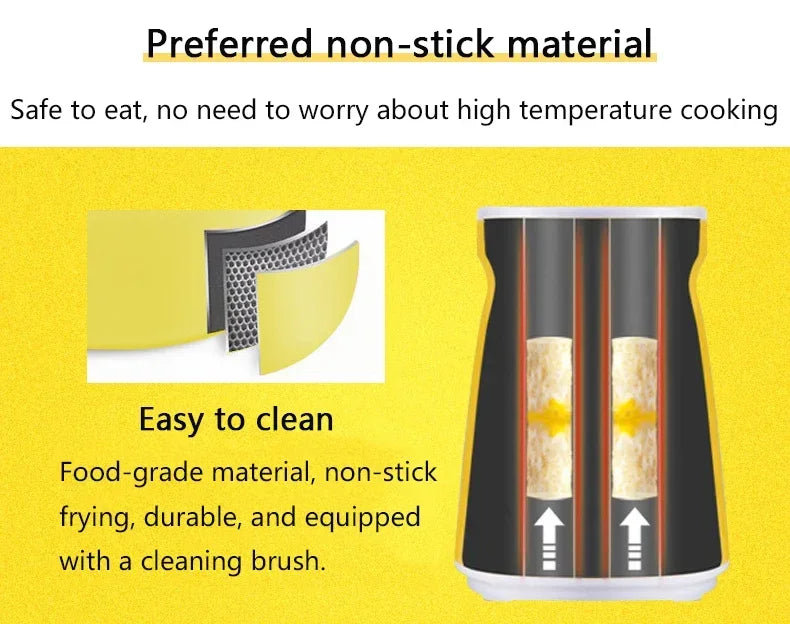 Automatic Rising Electric Egg Roll Maker Cup Breakfast Single/Double Omelette Master Fried Eggs Sausage Roller Boiler Machine EU